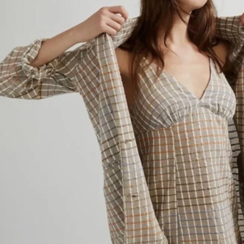 BRAND NEW Free People Plaid Dress and Blazer Set. $198+ Retail